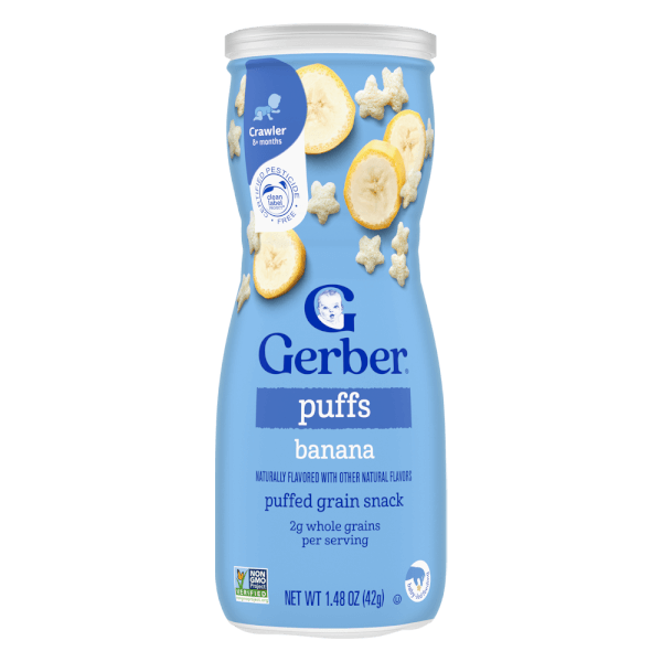 Thực phẩm bổ sung Bánh ăn dặm Gerber Puffs vị chuối