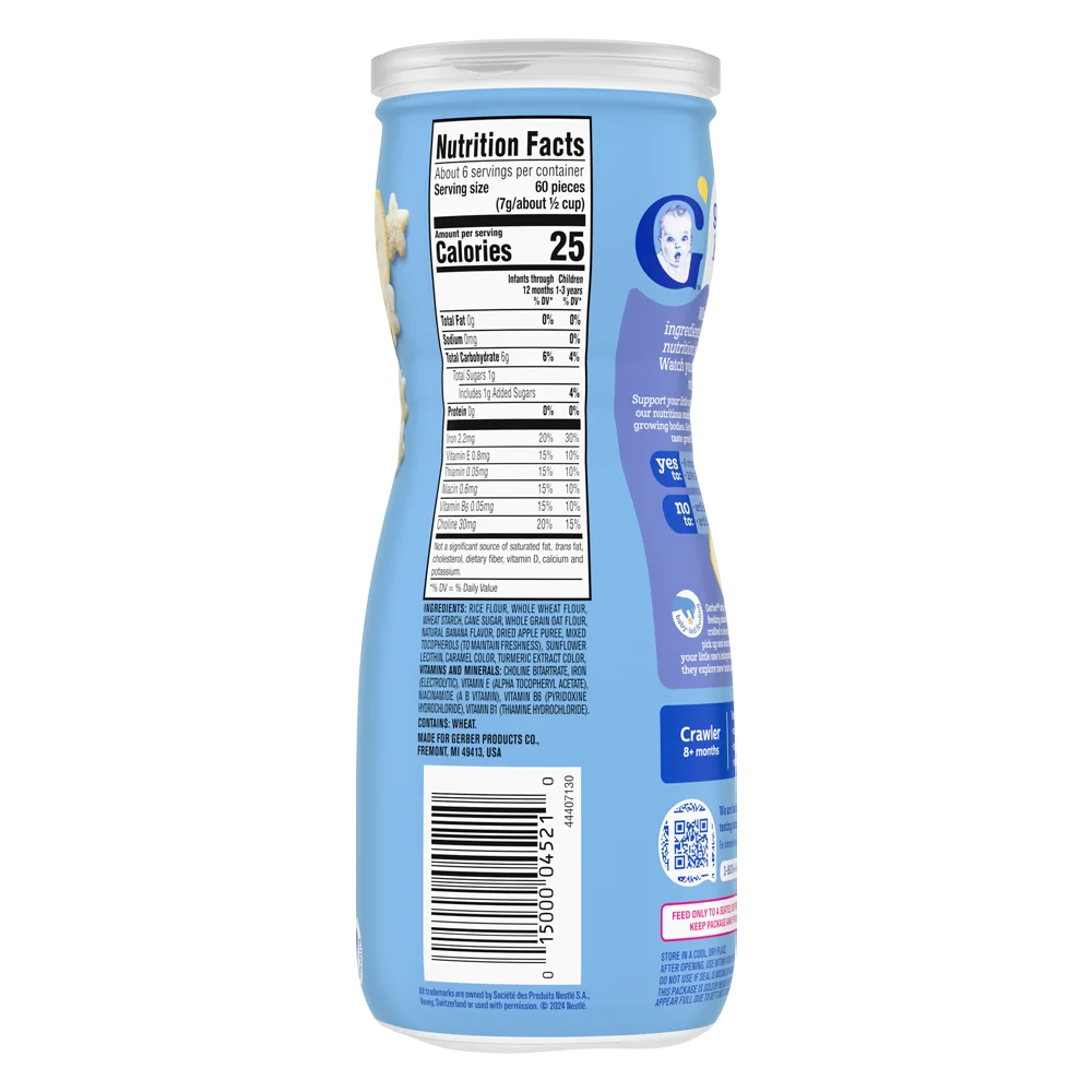 Thực phẩm bổ sung Bánh ăn dặm Gerber Puffs vị chuối *giao bao bì ngẫu nhiên*