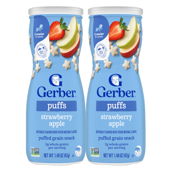 Combo 2 Bánh Ăn Dặm Gerber vị Táo Dâu 42g