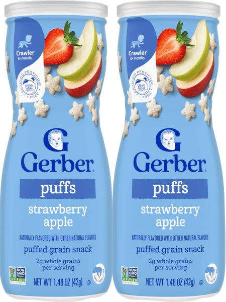 Combo 2 Bánh Ăn Dặm Gerber vị Táo Dâu 42g *giao bao bì ngẫu nhiên*