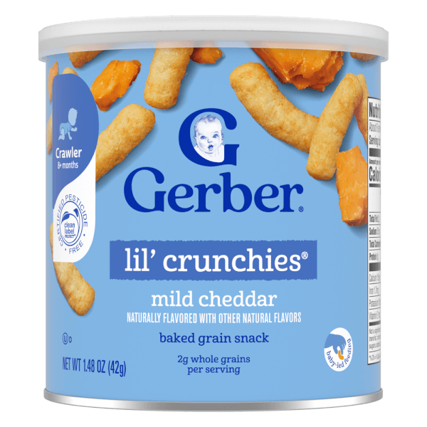 Thực phẩm bổ sung Bánh ăn dặm Gerber Lil’ Crunchies vị phô mai Mild Cheddar