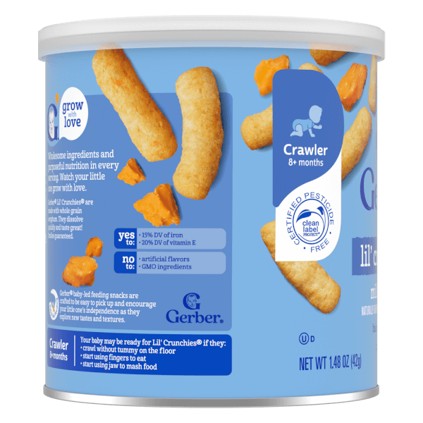 Thực phẩm bổ sung Bánh ăn dặm Gerber Lil’ Crunchies vị phô mai Mild Cheddar