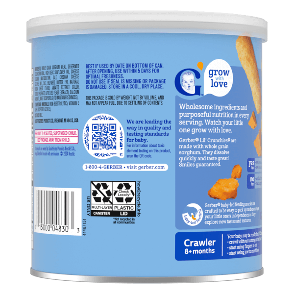 Thực phẩm bổ sung Bánh ăn dặm Gerber Lil’ Crunchies vị phô mai Mild Cheddar