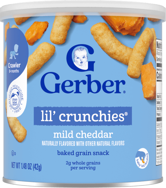 Thực phẩm bổ sung Bánh ăn dặm Gerber Lil’ Crunchies vị phô mai Mild Cheddar