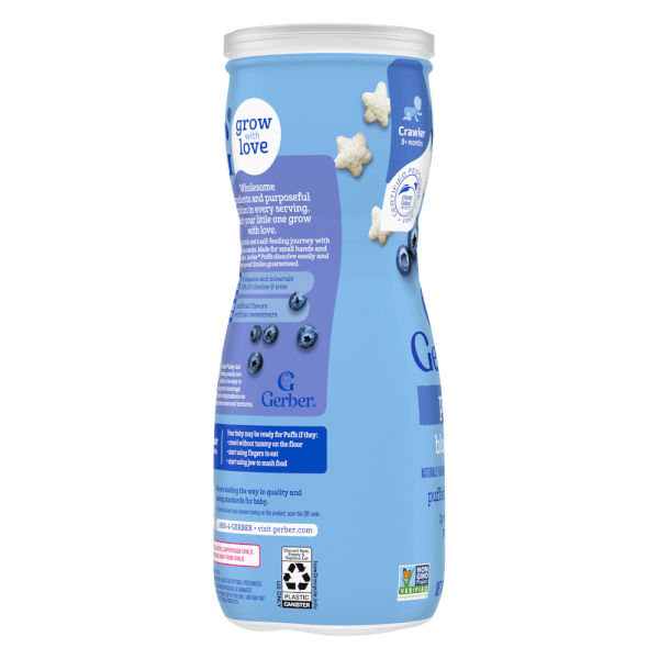 Thực phẩm bổ sung Bánh ăn dặm Gerber Puffs vị việt quất
