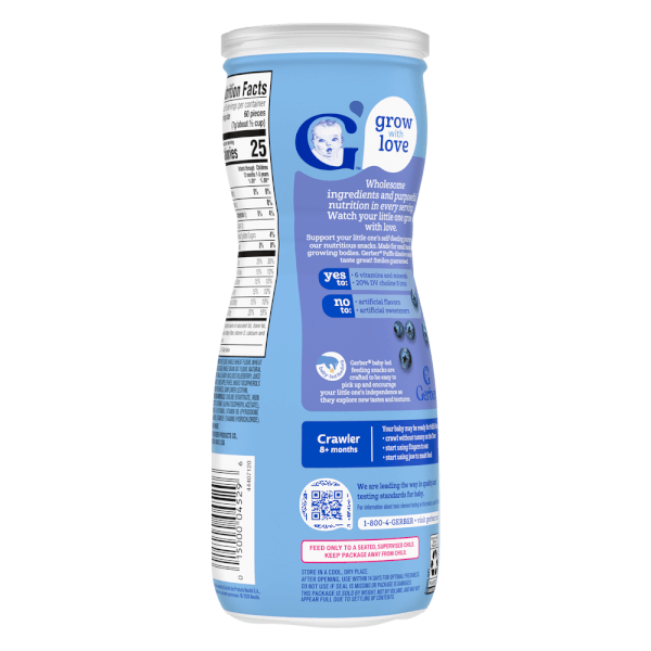 Thực phẩm bổ sung Bánh ăn dặm Gerber Puffs vị việt quất