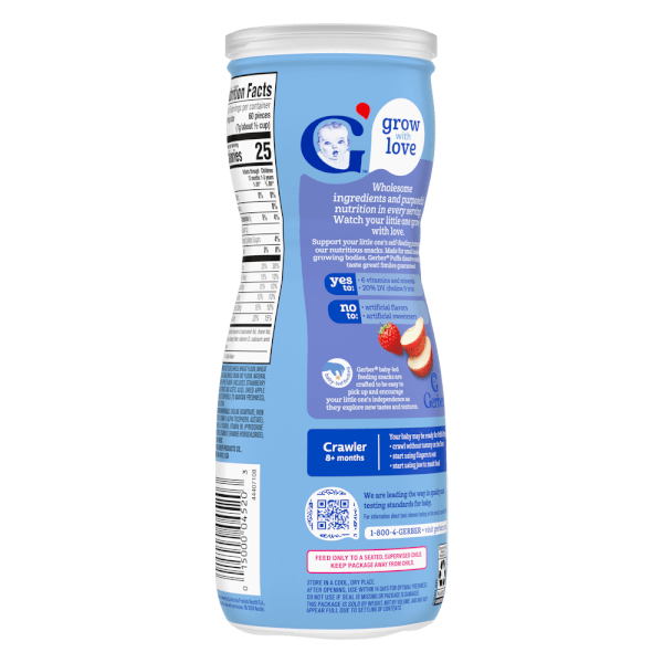 Thực phẩm bổ sung Bánh ăn dặm Gerber Puffs vị dâu táo