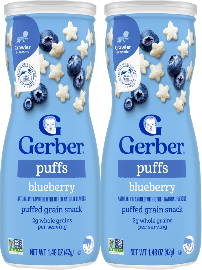 Combo 2 Bánh ăn dặm Gerber Puffs Việt Quất *giao bao bì ngẫu nhiên*