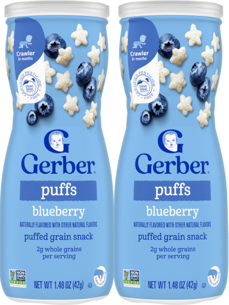 Combo 2 Bánh ăn dặm Gerber Puffs Việt Quất *giao bao bì ngẫu nhiên*