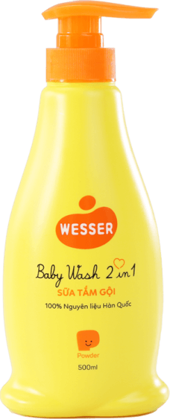 Sữa tắm gội Wesser 2 in 1 500ml Hương phấn (Cam)
