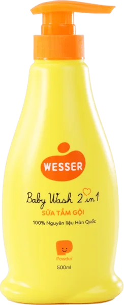 Sữa tắm gội Wesser 2 in 1 500ml Hương phấn (Cam)