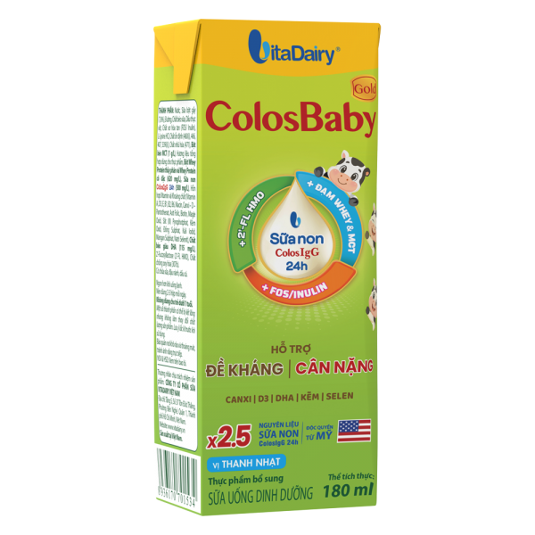 Sữa bột pha sẵn Colosbaby 180ml (lốc 4 hộp)