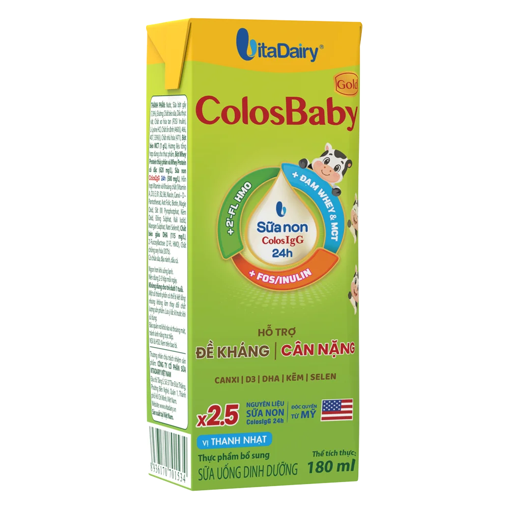 Sữa bột pha sẵn Colosbaby 180ml (lốc 4 hộp) (giao bao bì ngẫu nhiên)
