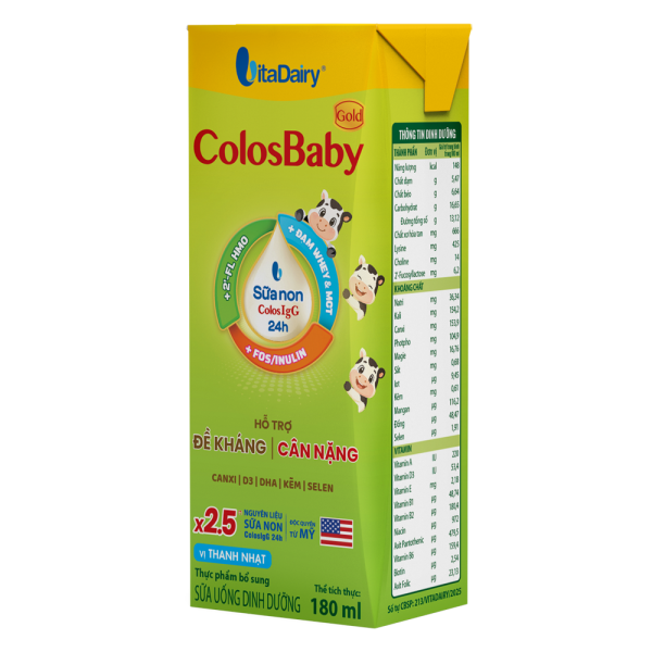 Sữa bột pha sẵn Colosbaby 180ml (lốc 4 hộp)