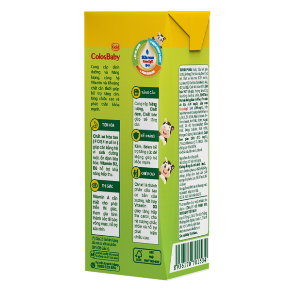 Sữa bột pha sẵn Colosbaby 180ml (lốc 4 hộp)