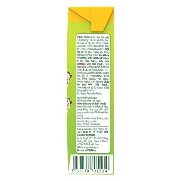 Sữa bột pha sẵn Colosbaby 180ml (lốc 4 hộp)