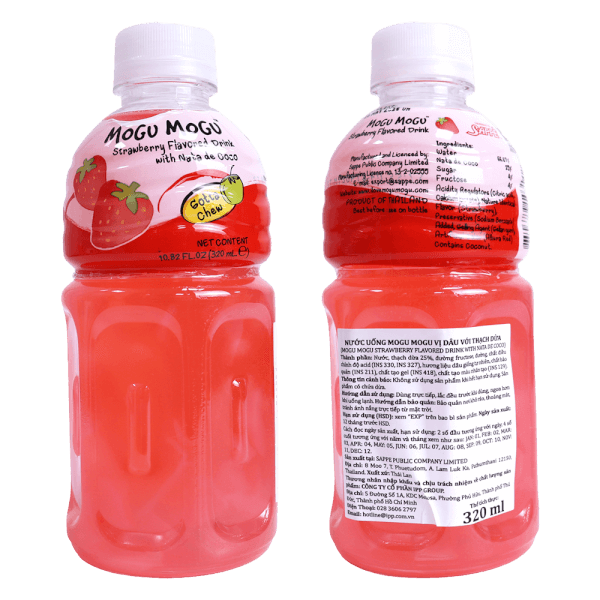 Nước uống Mogu Mogu vị Dâu với Thạch Dừa 320ml