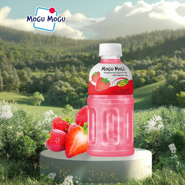 Nước uống Mogu Mogu vị Dâu với Thạch Dừa 320ml