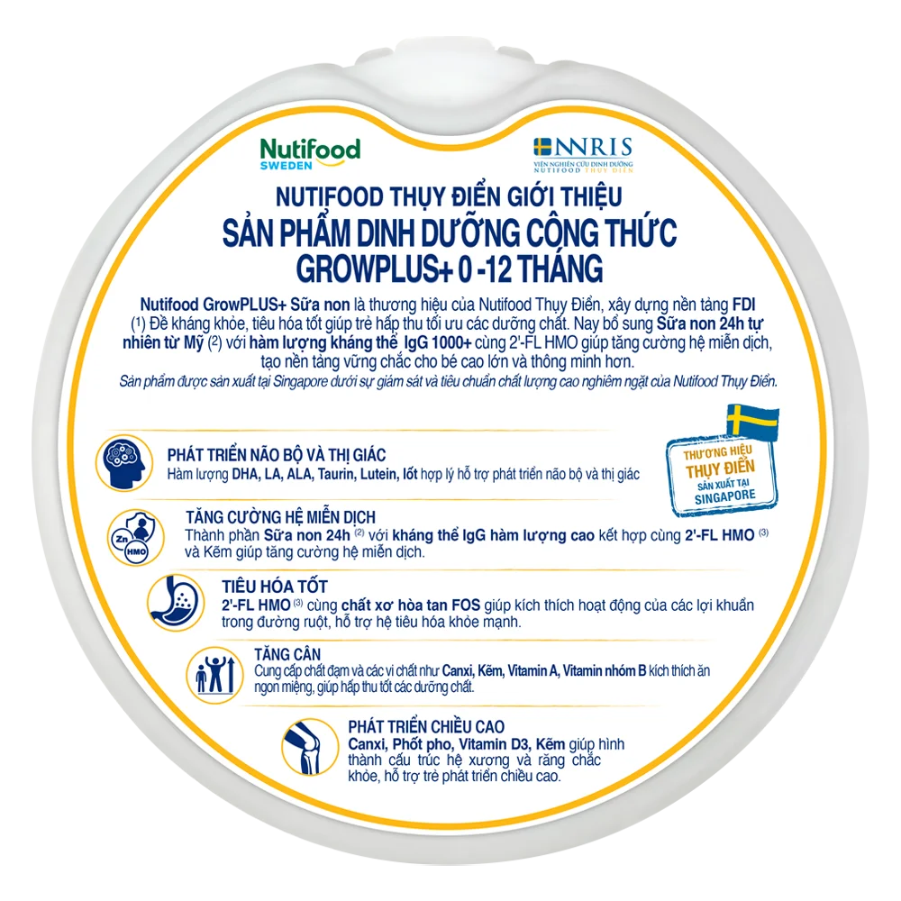 Sữa GrowPLUS+ Sữa non Vàng 800g (0-12 tháng)
