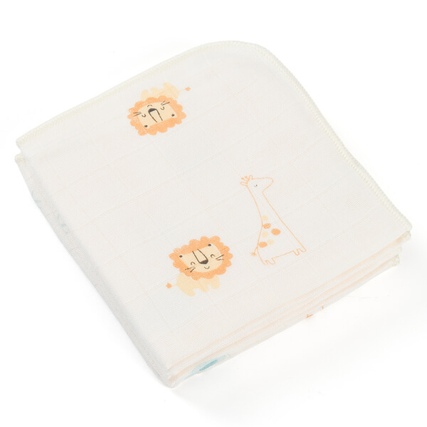 Combo 2 Khăn gạc sợi tre 4 lớp Animo T2304_NBA004 (25x25cm,5 cái) (giao màu ngẫu nhiên)