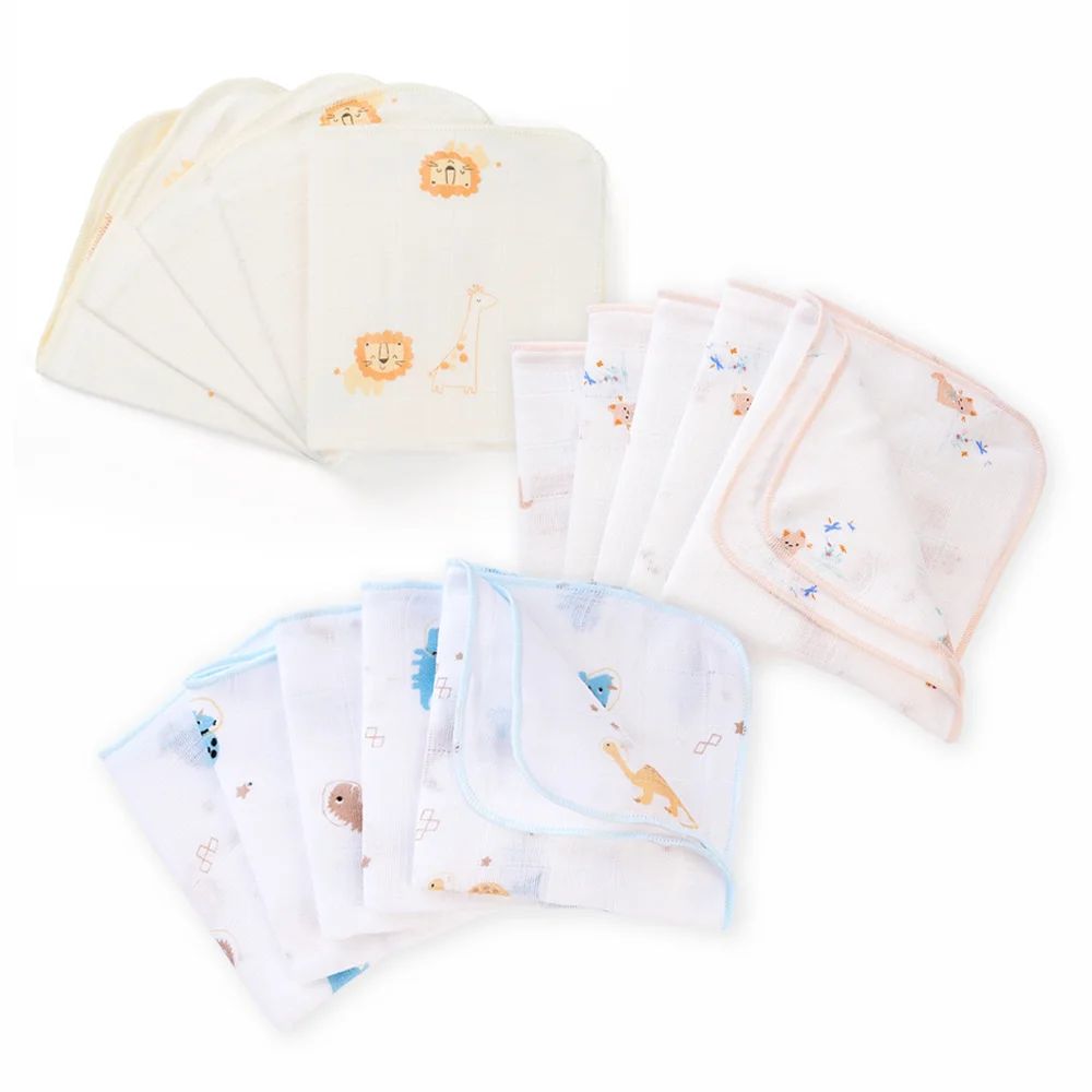 Khăn gạc sợi tre 4 lớp Animo T2304_NBA004 (25x25cm,5 cái) (giao màu ngẫu nhiên)