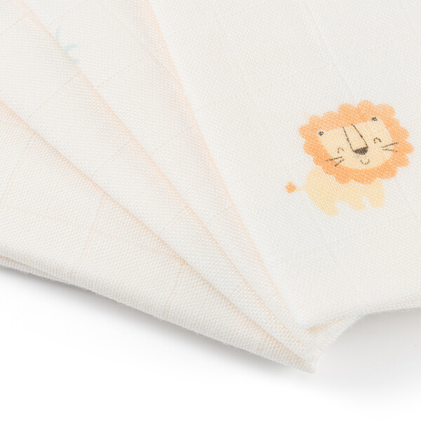 Combo 2 Khăn gạc sợi tre 4 lớp Animo T2304_NBA004 (25x25cm,5 cái) (giao màu ngẫu nhiên)