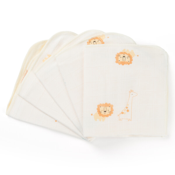 Combo 2 Khăn gạc sợi tre 4 lớp Animo T2304_NBA004 (25x25cm,5 cái) (giao màu ngẫu nhiên)