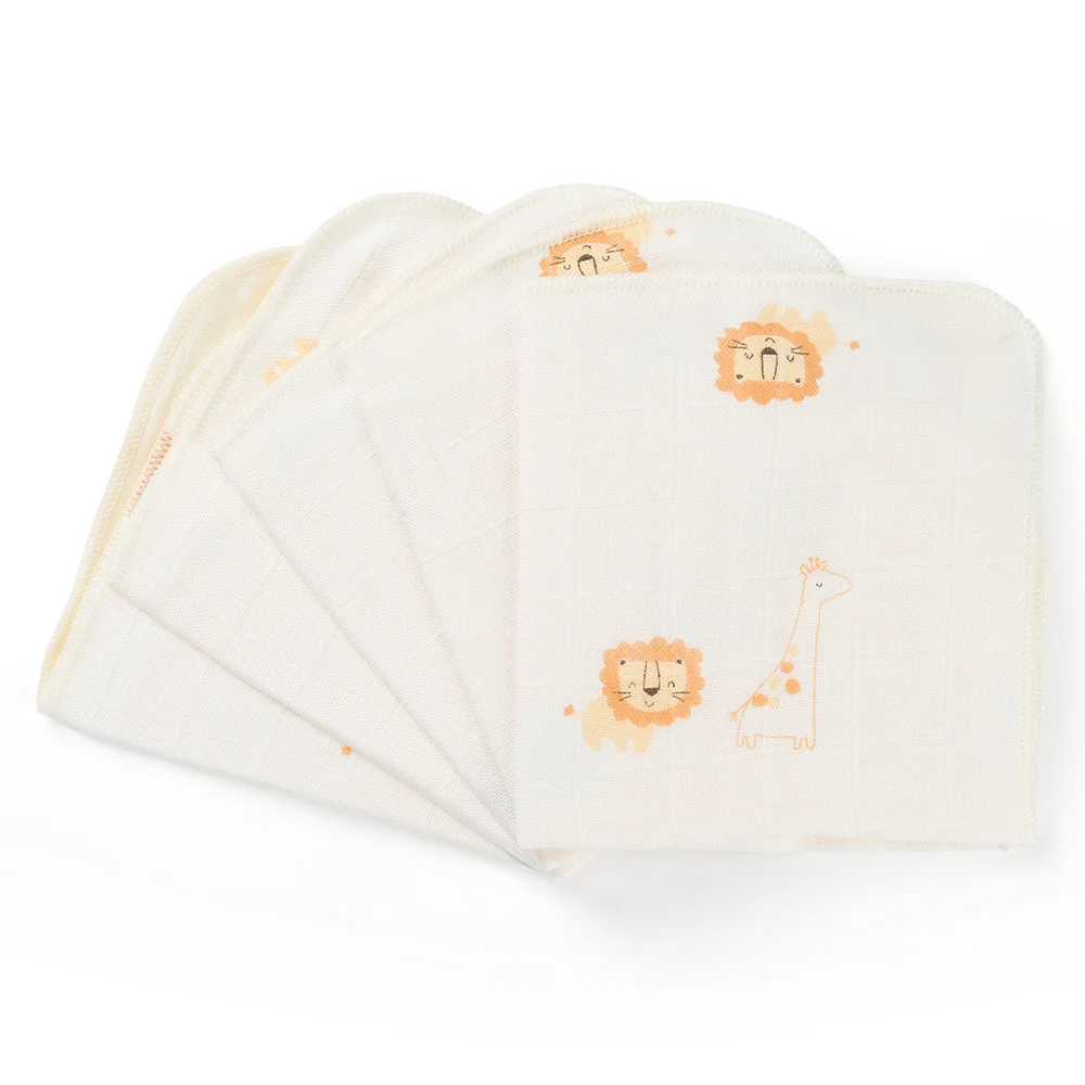 Khăn gạc sợi tre 4 lớp Animo T2304_NBA004 (25x25cm,5 cái) (giao màu ngẫu nhiên)