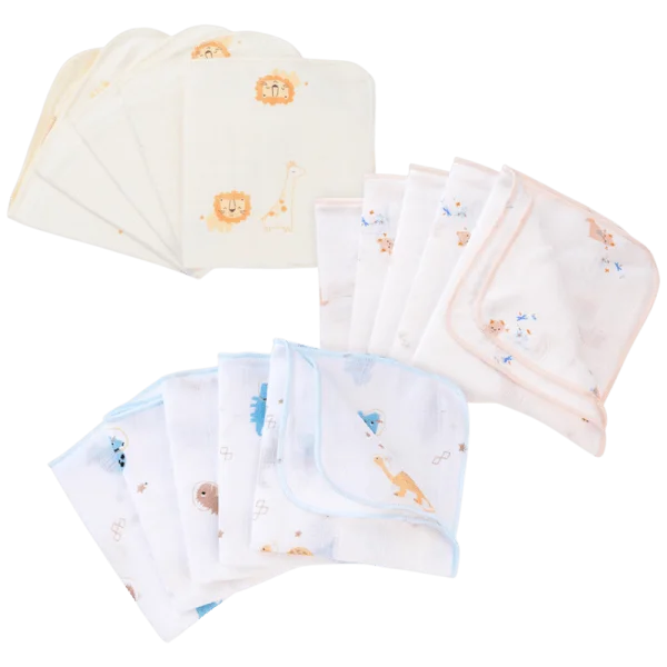 Khăn gạc sợi tre 4 lớp Animo T2304_NBA004 (25x25cm,5 cái) (giao màu ngẫu nhiên)