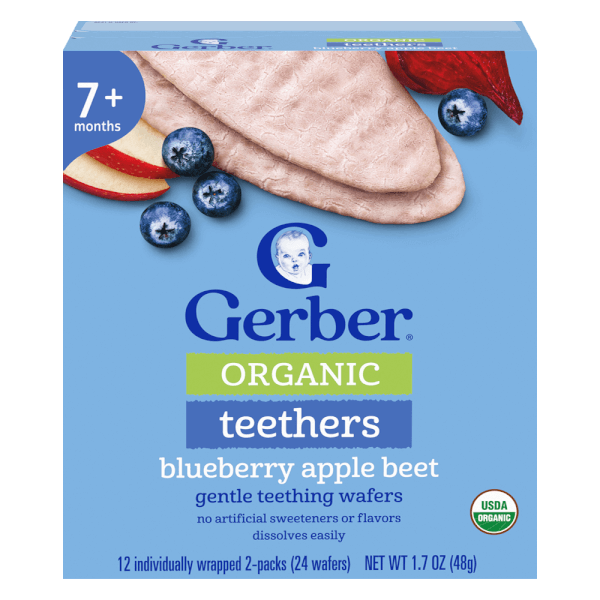 Bánh gạo hữu cơ Gerber Organic vị việt quất táo củ cải đỏ *giao ngẫu nhiên*