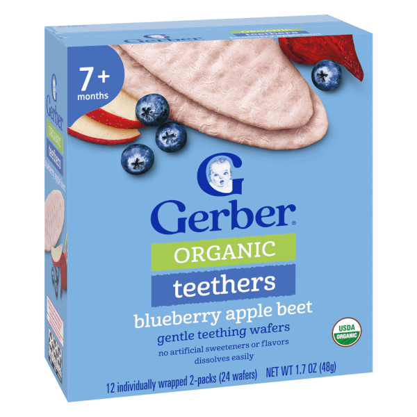 Bánh gạo hữu cơ Gerber Organic vị việt quất táo củ cải đỏ *giao ngẫu nhiên*