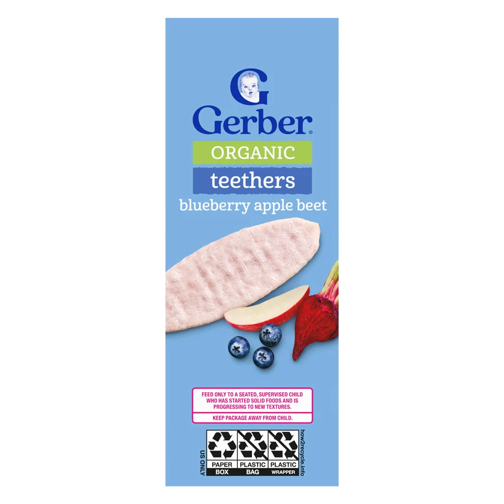 Combo 2 Bánh gạo hữu cơ Gerber Organic vị việt quất táo củ cải đỏ *giao ngẫu nhiên*