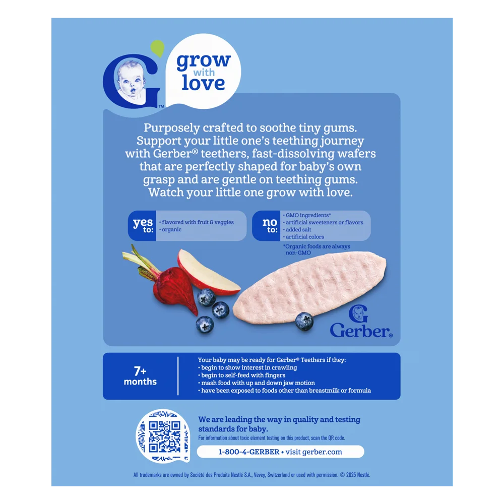 Combo 2 Bánh gạo hữu cơ Gerber Organic vị việt quất táo củ cải đỏ *giao ngẫu nhiên*