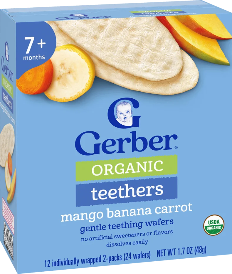 Bánh gạo hữu cơ Gerber Organic vị xoài chuối cà rốt *giao ngẫu nhiên*