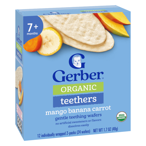 Combo 2 Bánh gạo hữu cơ Gerber Organic vị xoài chuối cà rốt *giao ngẫu nhiên*