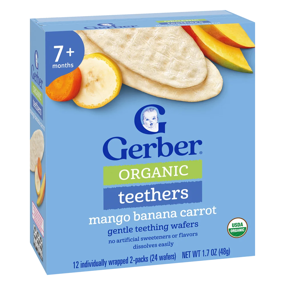 Bánh gạo hữu cơ Gerber Organic vị xoài chuối cà rốt *giao ngẫu nhiên*