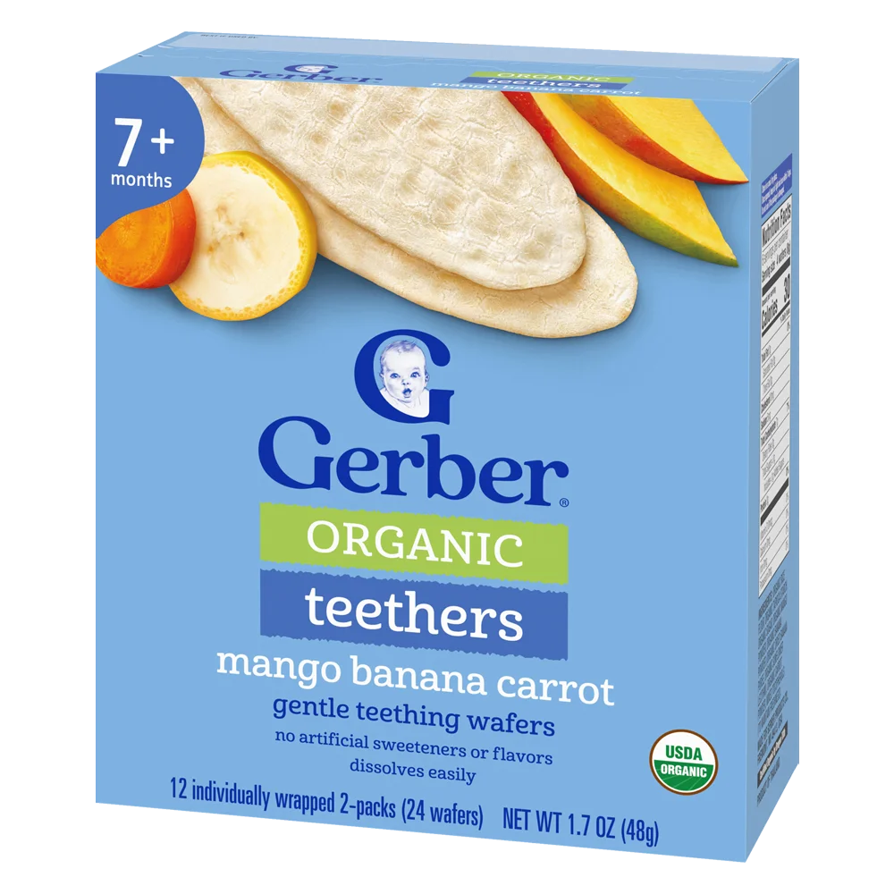 Bánh gạo hữu cơ Gerber Organic vị xoài chuối cà rốt *giao ngẫu nhiên*