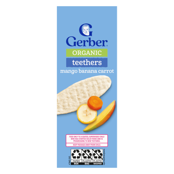 Combo 2 Bánh gạo hữu cơ Gerber Organic vị xoài chuối cà rốt *giao ngẫu nhiên*