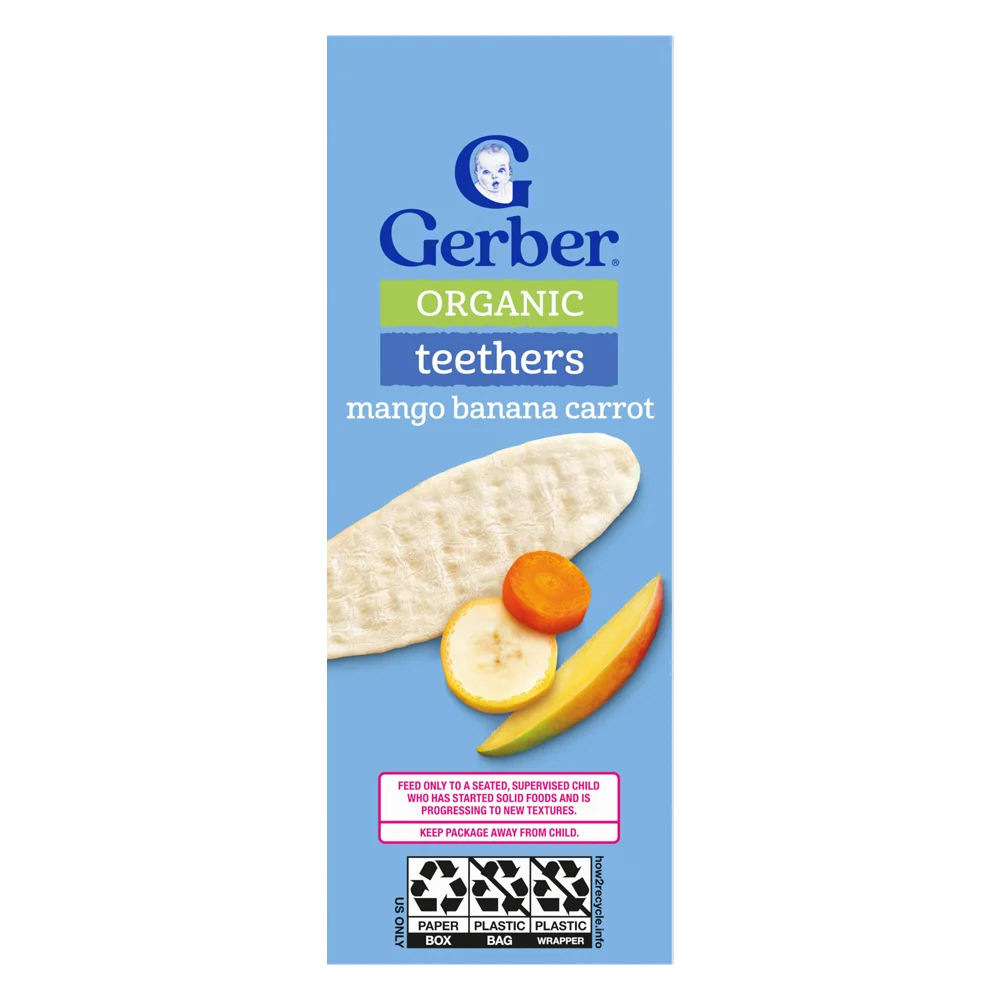 Bánh gạo hữu cơ Gerber Organic vị xoài chuối cà rốt *giao ngẫu nhiên*