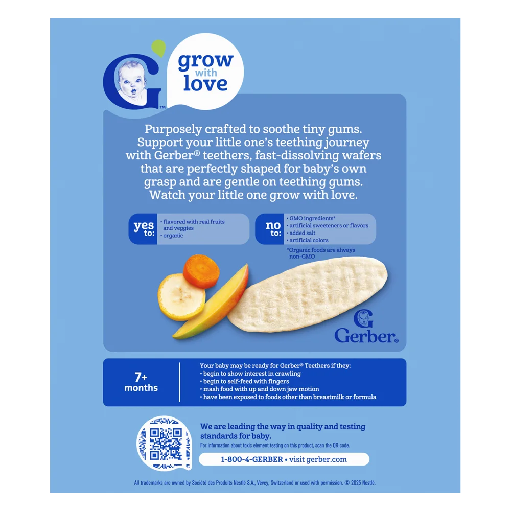 Bánh gạo hữu cơ Gerber Organic vị xoài chuối cà rốt *giao ngẫu nhiên*