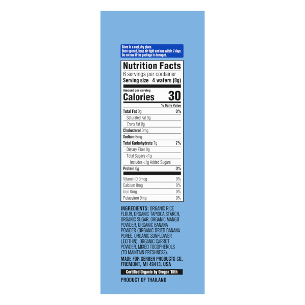 Combo 2 Bánh gạo hữu cơ Gerber Organic vị xoài chuối cà rốt *giao ngẫu nhiên*