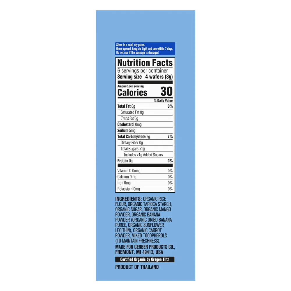 Bánh gạo hữu cơ Gerber Organic vị xoài chuối cà rốt *giao ngẫu nhiên*