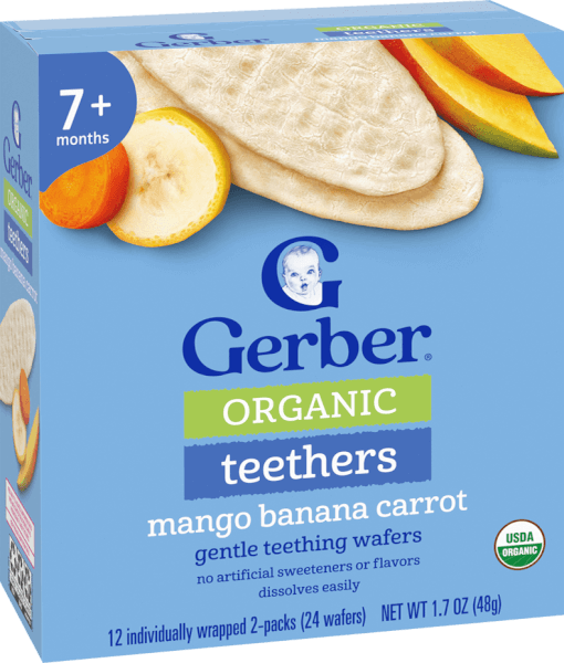 Bánh gạo hữu cơ Gerber Organic vị xoài chuối cà rốt *giao ngẫu nhiên*