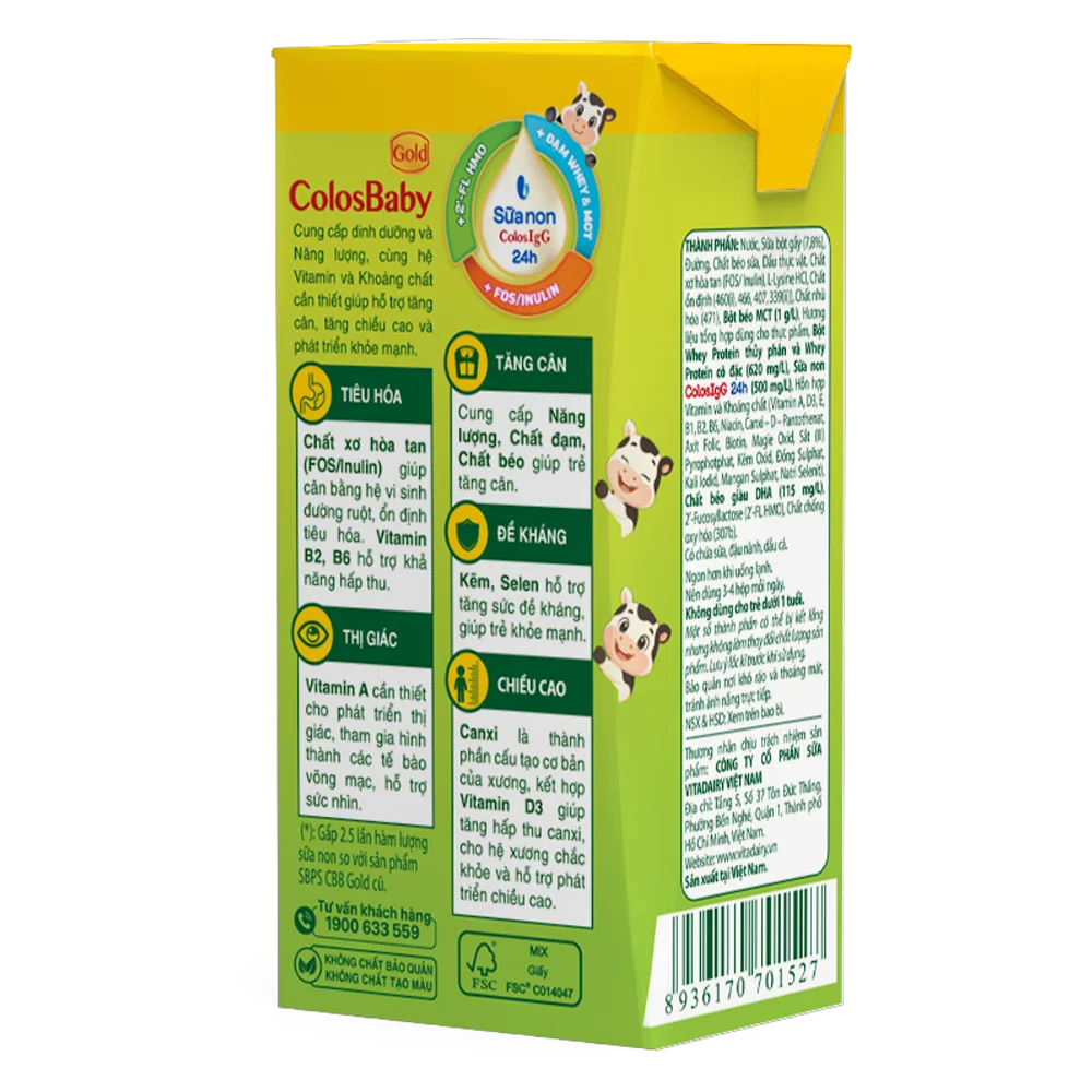 Sữa uống dinh dưỡng Colosbaby 110ml, lốc 4 hộp (trên 1 tuổi) (giao bao bì ngẫu nhiên)