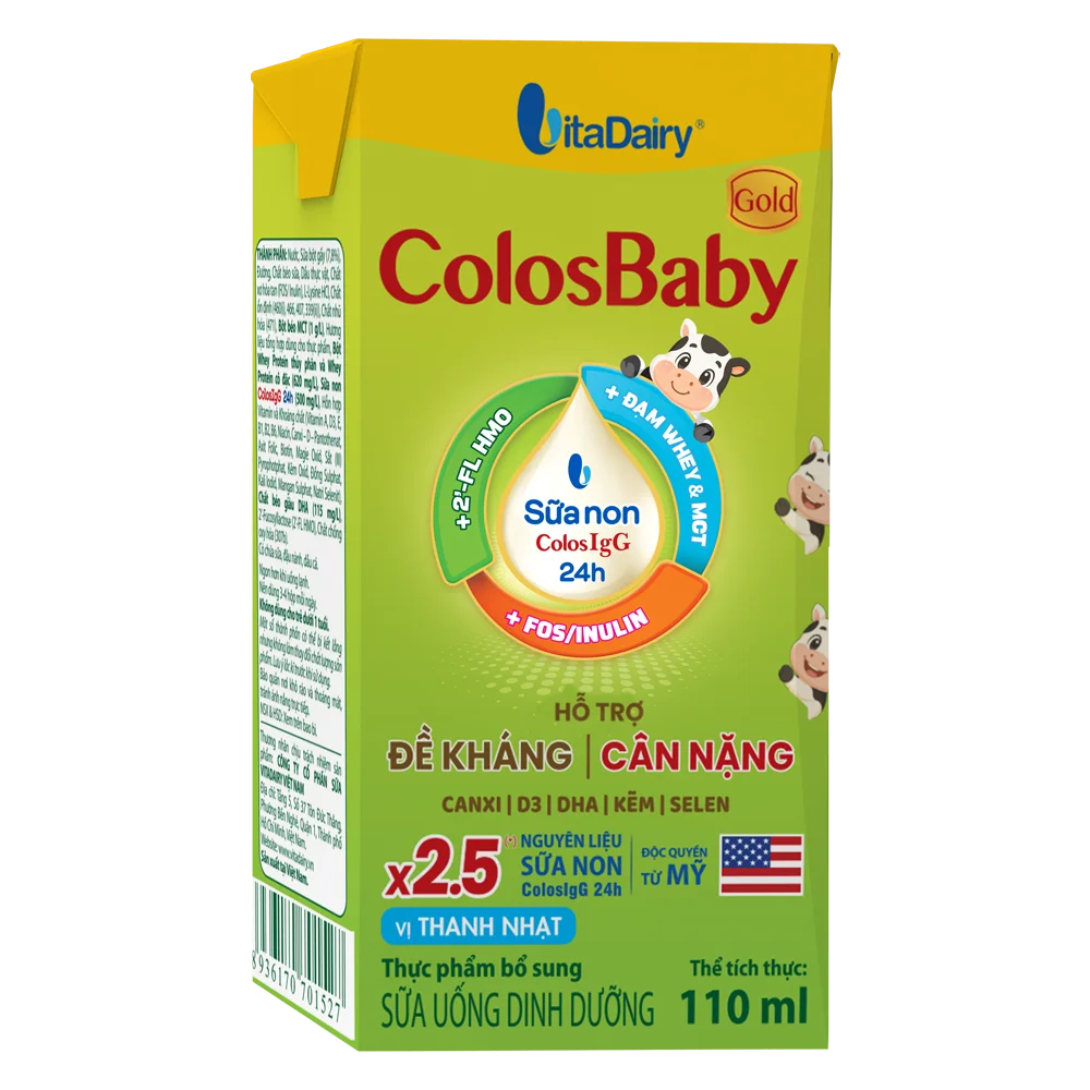 Sữa uống dinh dưỡng Colosbaby 110ml, lốc 4 hộp (trên 1 tuổi) (giao bao bì ngẫu nhiên)