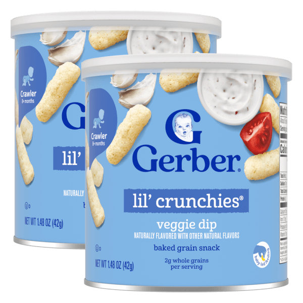 Combo 2 Thực phẩm bổ sung bánh ăn dặm Gerber Lil' Crunchies vị rau củ