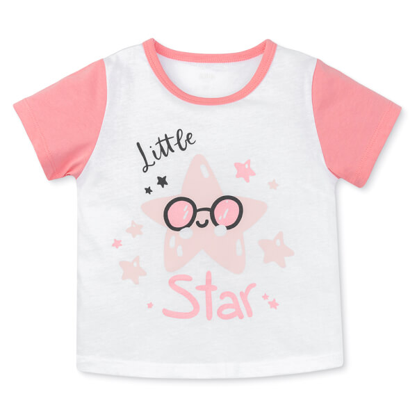 Bộ bé gái ngắn Animo Easy LU0625016 (1-4Y,Trắng-hồng,TT02)