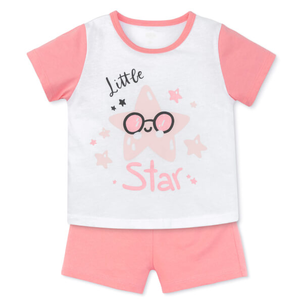 Bộ bé gái ngắn Animo Easy LU0625016 (1-4Y,Trắng-hồng,TT02)