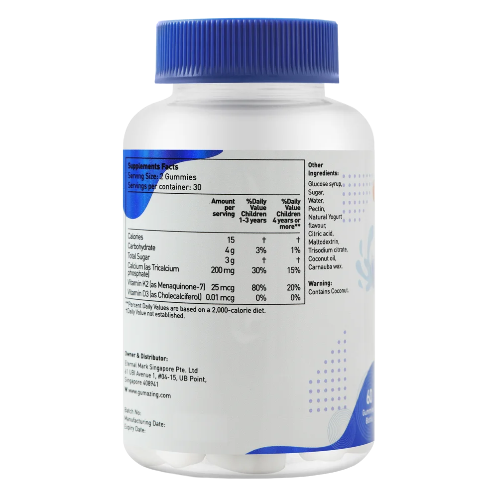 TPBS Gumazing Calcium + Vitamin D3K2 Gummies