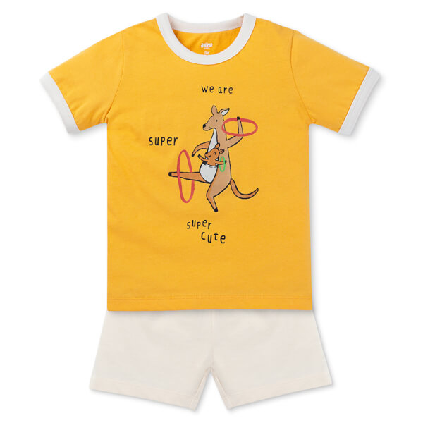 Bộ bé trai ngắn Animo Easy HN0525055 (1-4Y,Trắng-dương,NN02)